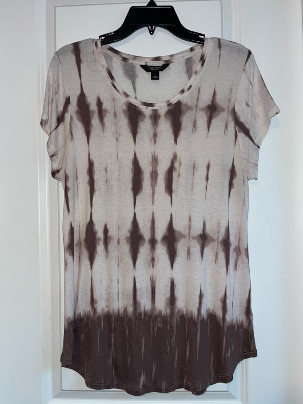Simply Vera Vera Wang Short Sleeve Abstract Tie Dye Women’s Large Top